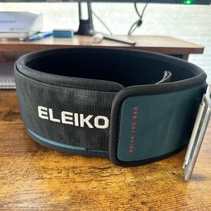 Eleiko Weightlifting Belt in Black and Teal